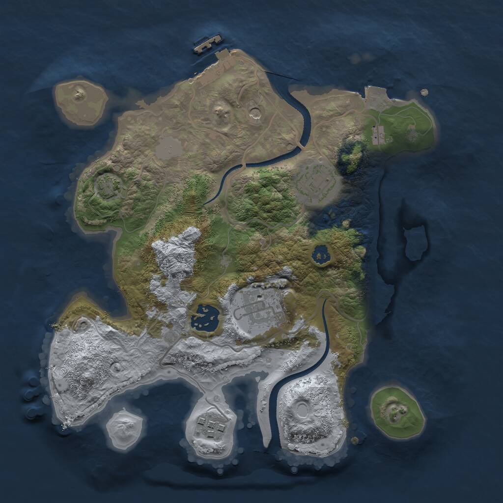 Rust Map: Procedural Map, Size: 2700, Seed: 1660108230, 8 Monuments