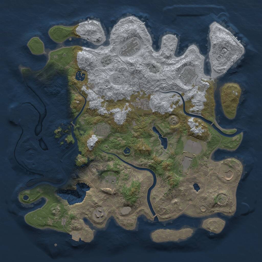 Rust Map: Procedural Map, Size: 4000, Seed: 4812135, 15 Monuments