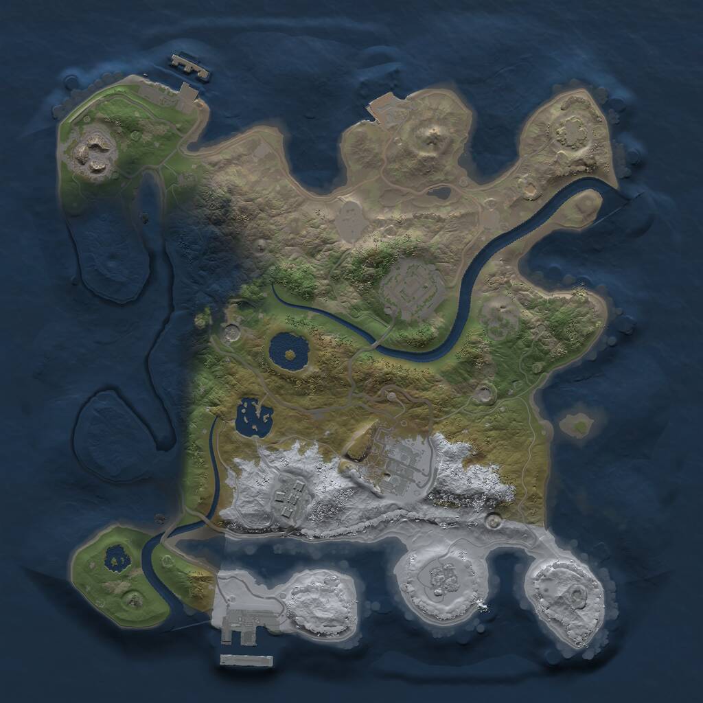 Rust Map: Procedural Map, Size: 2700, Seed: 575292509, 11 Monuments