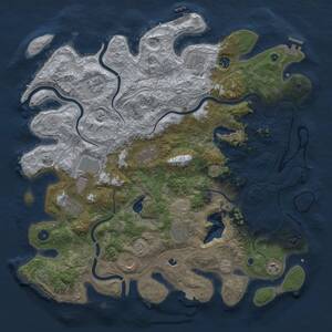 Thumbnail Rust Map: Procedural Map, Size: 4500, Seed: 225309517, 16 Monuments