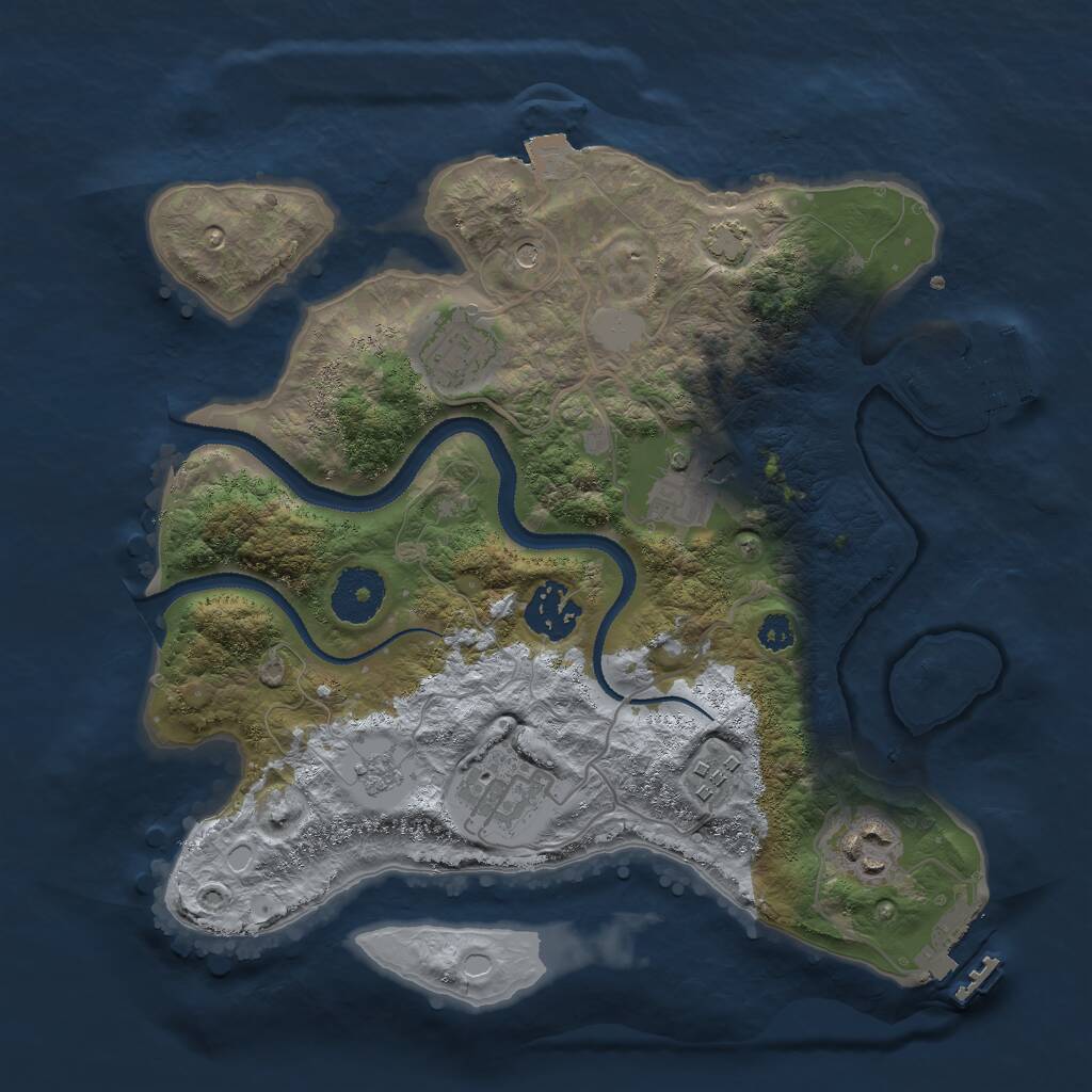 Rust Map: Procedural Map, Size: 3000, Seed: 289444272, 12 Monuments