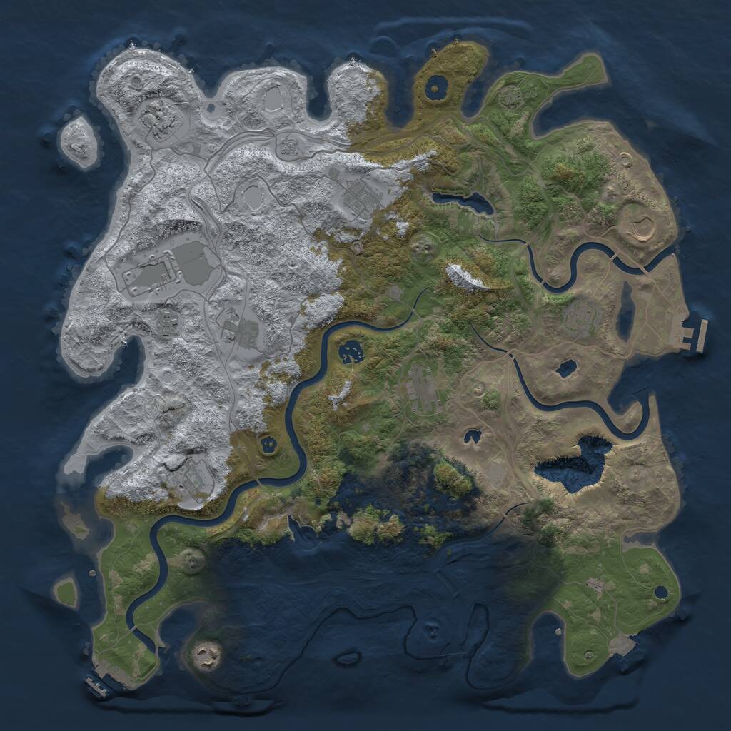 Rust Map: Procedural Map, Size: 4500, Seed: 213569394, 17 Monuments