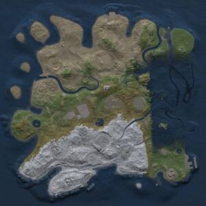 Thumbnail Rust Map: Procedural Map, Size: 3800, Seed: 1136080512, 16 Monuments