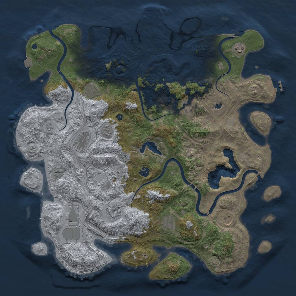 Rust Map: Procedural Map, Size: 4500, Seed: 196697055, 16 Monuments
