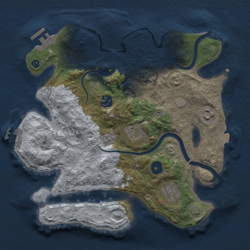 Rust Map: Procedural Map, Size: 3000, Seed: 31438, 11 Monuments
