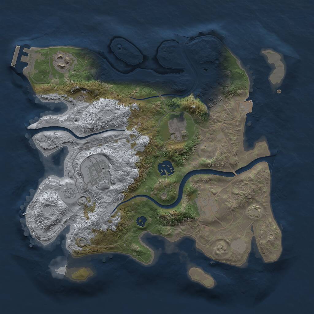 Rust Map: Procedural Map, Size: 3000, Seed: 1717887078, 11 Monuments