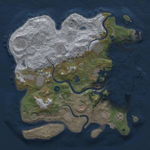 Thumbnail Rust Map: Procedural Map, Size: 3750, Seed: 169919258, 15 Monuments