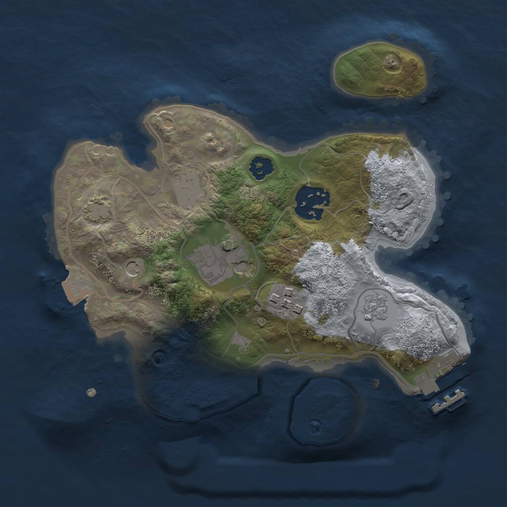 Rust Map: Procedural Map, Size: 2200, Seed: 1834988604, 8 Monuments