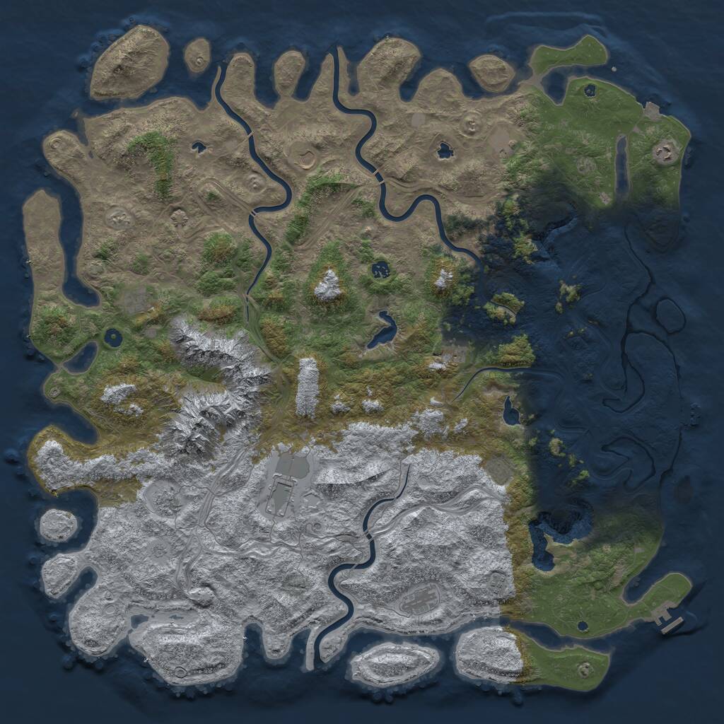 Rust Map: Procedural Map, Size: 6000, Seed: 2026011116, 17 Monuments