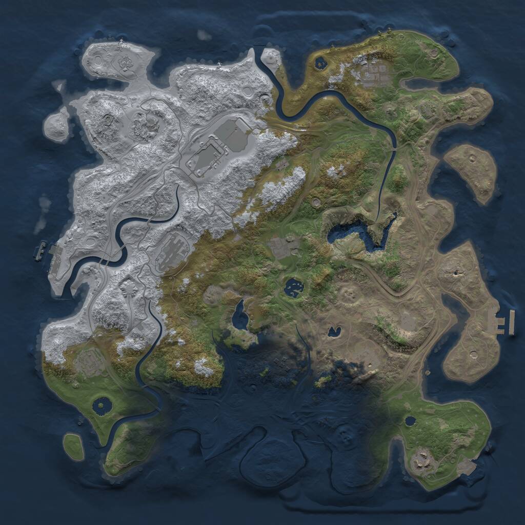 Rust Map: Procedural Map, Size: 4250, Seed: 1403810203, 16 Monuments