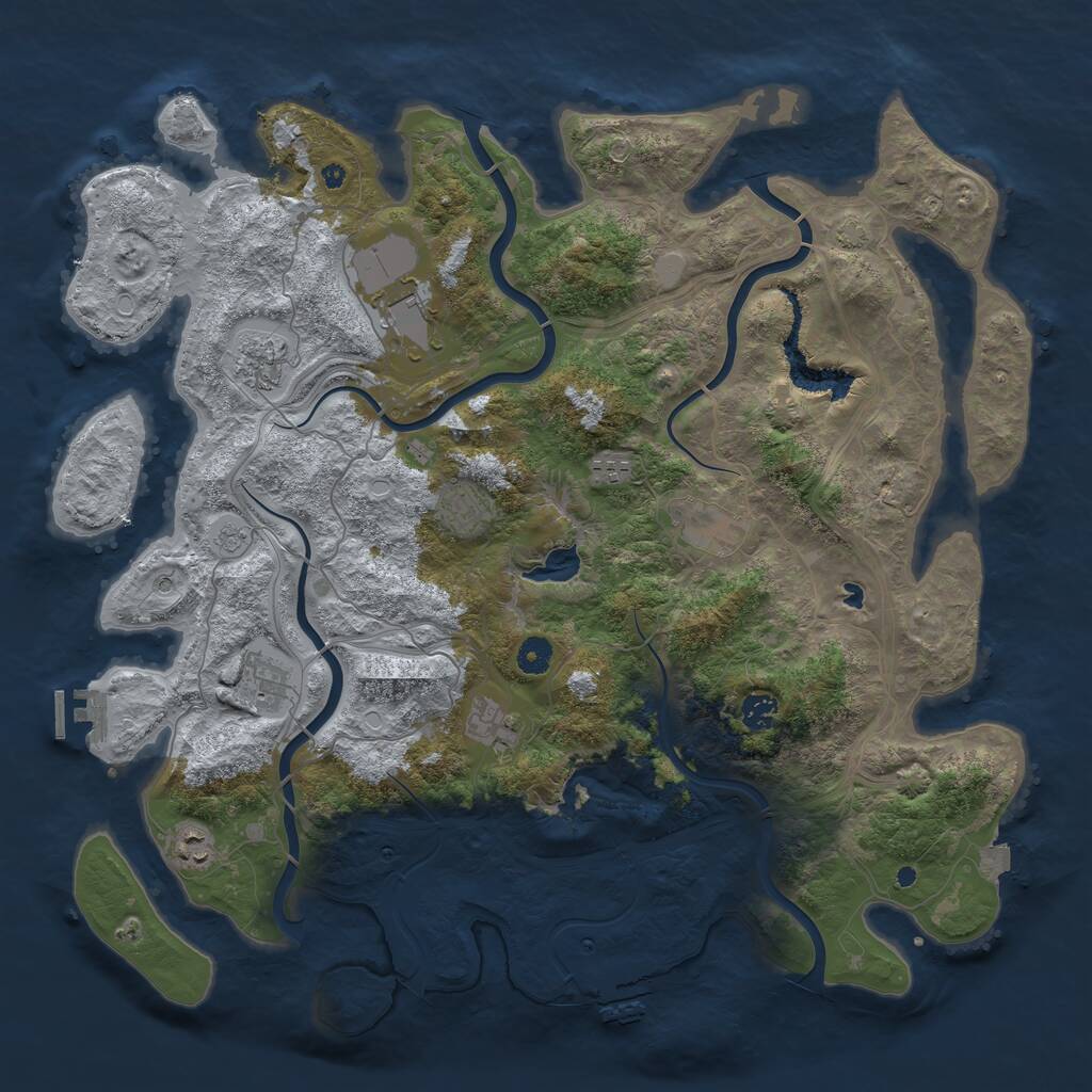 Rust Map: Procedural Map, Size: 4500, Seed: 54949161, 15 Monuments