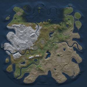 Thumbnail Rust Map: Procedural Map, Size: 4500, Seed: 709980465, 17 Monuments