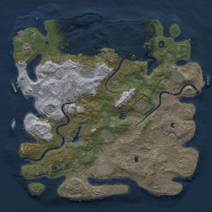 Thumbnail Rust Map: Procedural Map, Size: 4500, Seed: 18856694, 16 Monuments