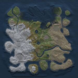 Thumbnail Rust Map: Procedural Map, Size: 3500, Seed: 988891872, 13 Monuments