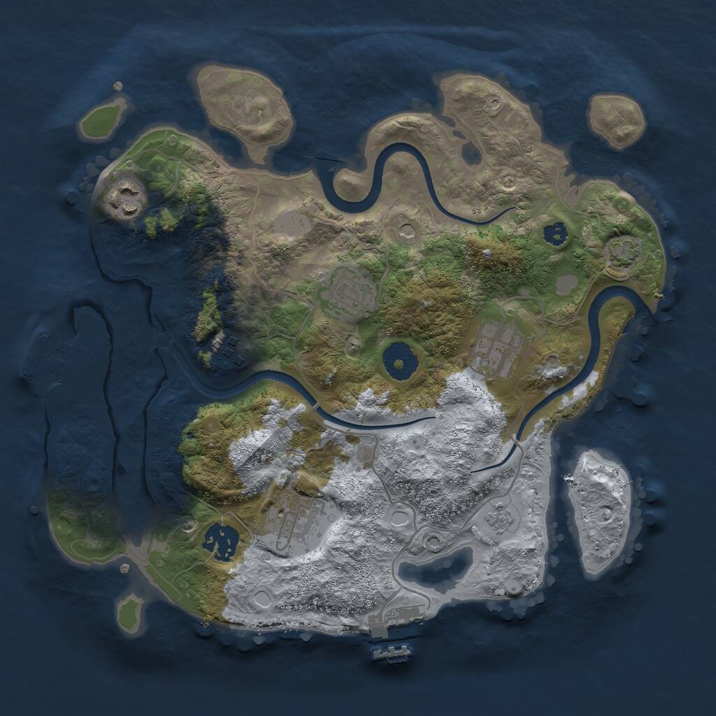 Rust Map: Procedural Map, Size: 3000, Seed: 27122, 12 Monuments