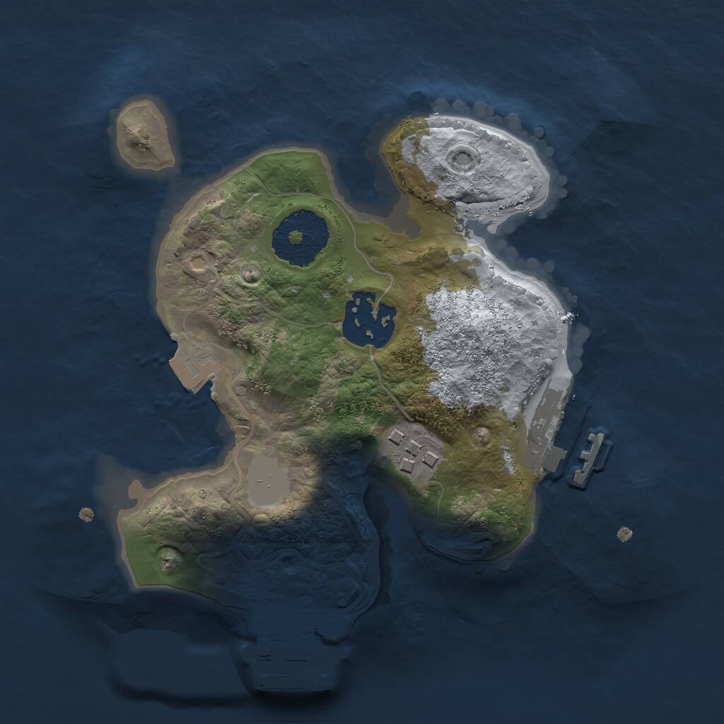 Rust Map: Procedural Map, Size: 2000, Seed: 189864319, 5 Monuments