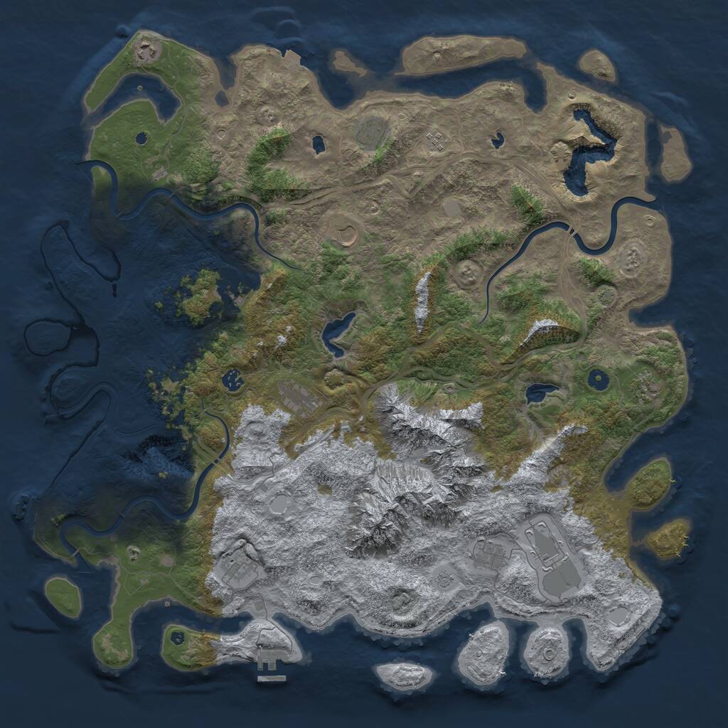 Rust Map: Procedural Map, Size: 5200, Seed: 484597, 17 Monuments