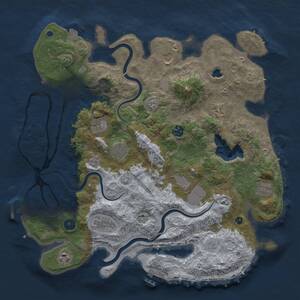 Thumbnail Rust Map: Procedural Map, Size: 4000, Seed: 2144721174, 16 Monuments