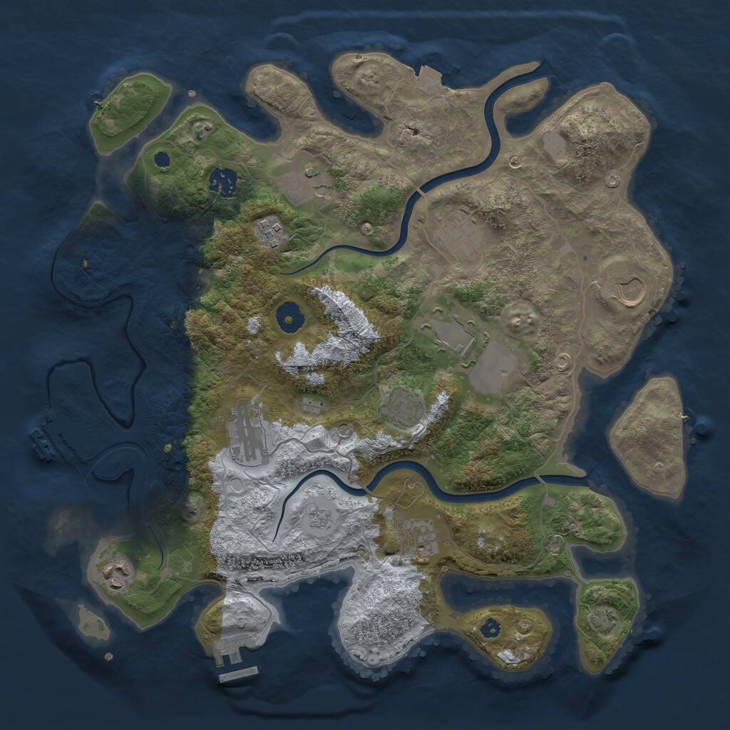 Rust Map: Procedural Map, Size: 3750, Seed: 180902, 16 Monuments