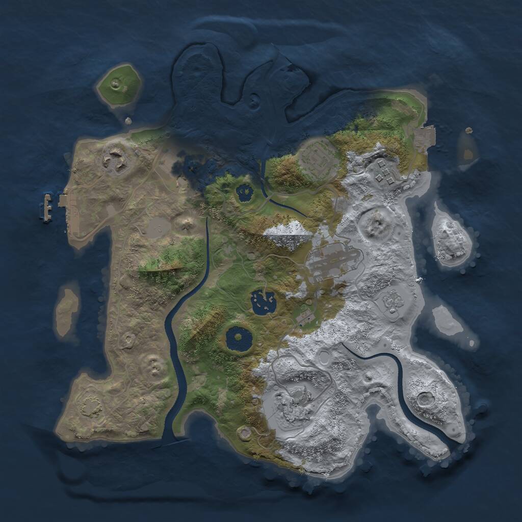 Rust Map: Procedural Map, Size: 3000, Seed: 324720365, 11 Monuments