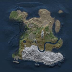 Thumbnail Rust Map: Procedural Map, Size: 2500, Seed: 24263726, 8 Monuments