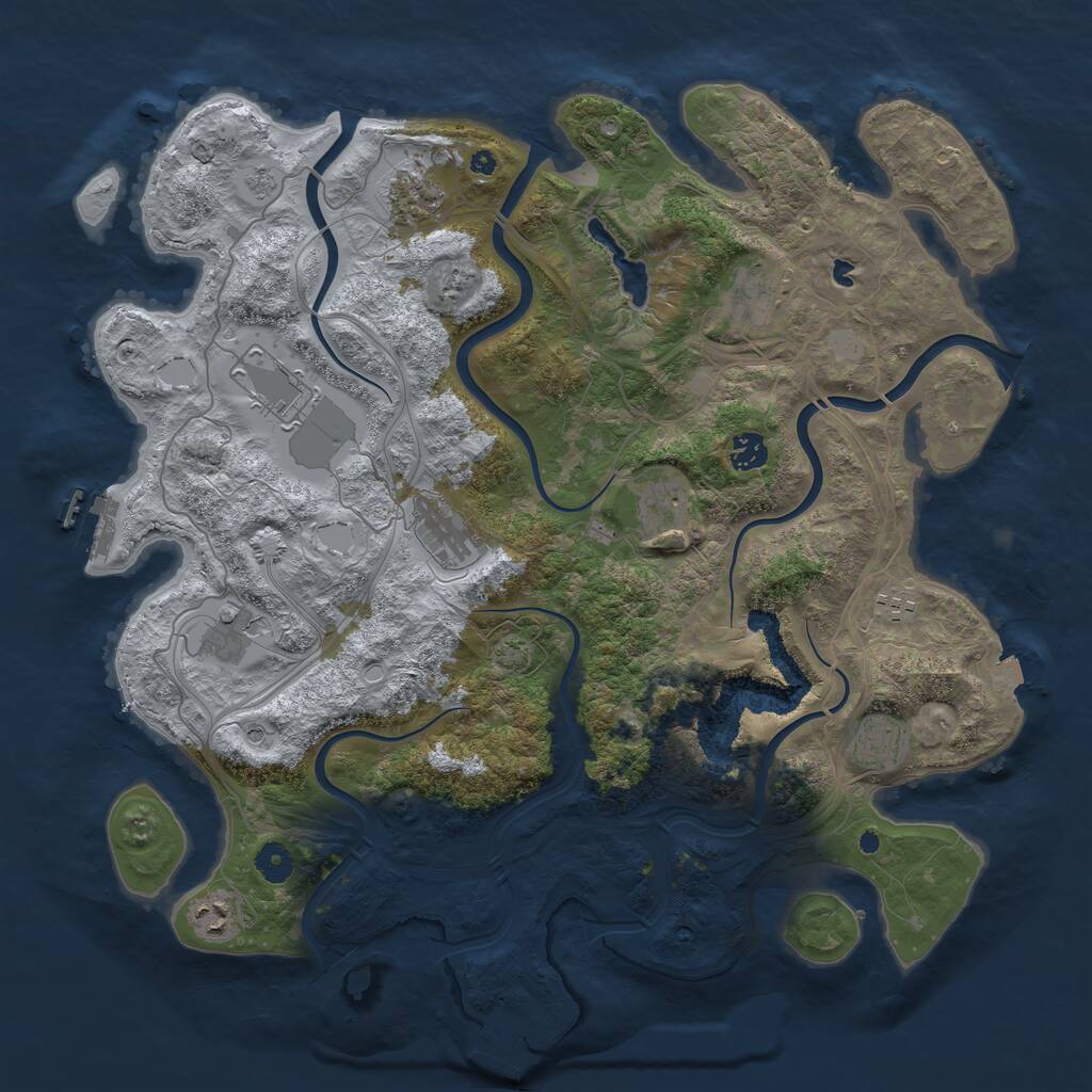 Rust Map: Procedural Map, Size: 4250, Seed: 514274518, 16 Monuments