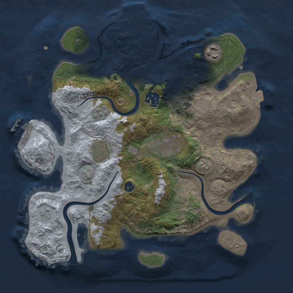 Rust Map: Procedural Map, Size: 3000, Seed: 1466124050, 11 Monuments