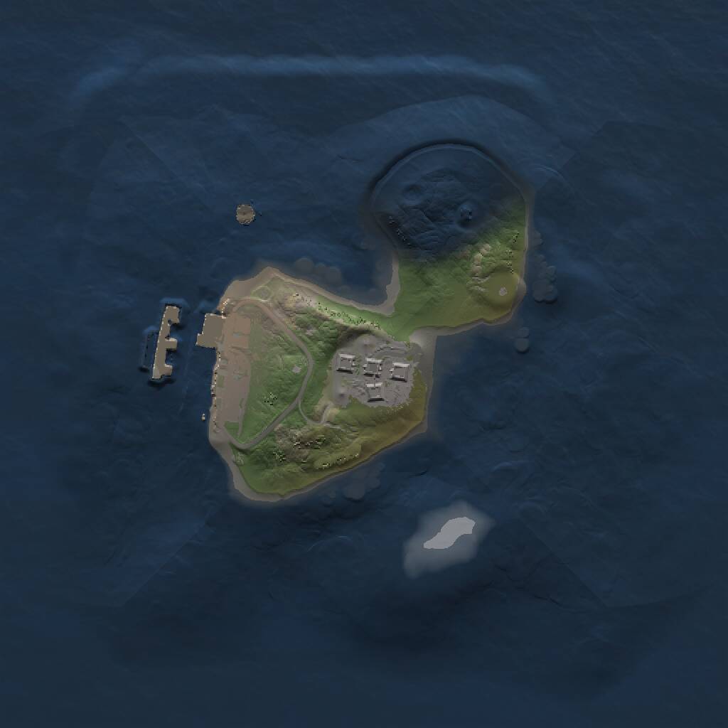 Rust Map: Procedural Map, Size: 1500, Seed: 5565, 3 Monuments