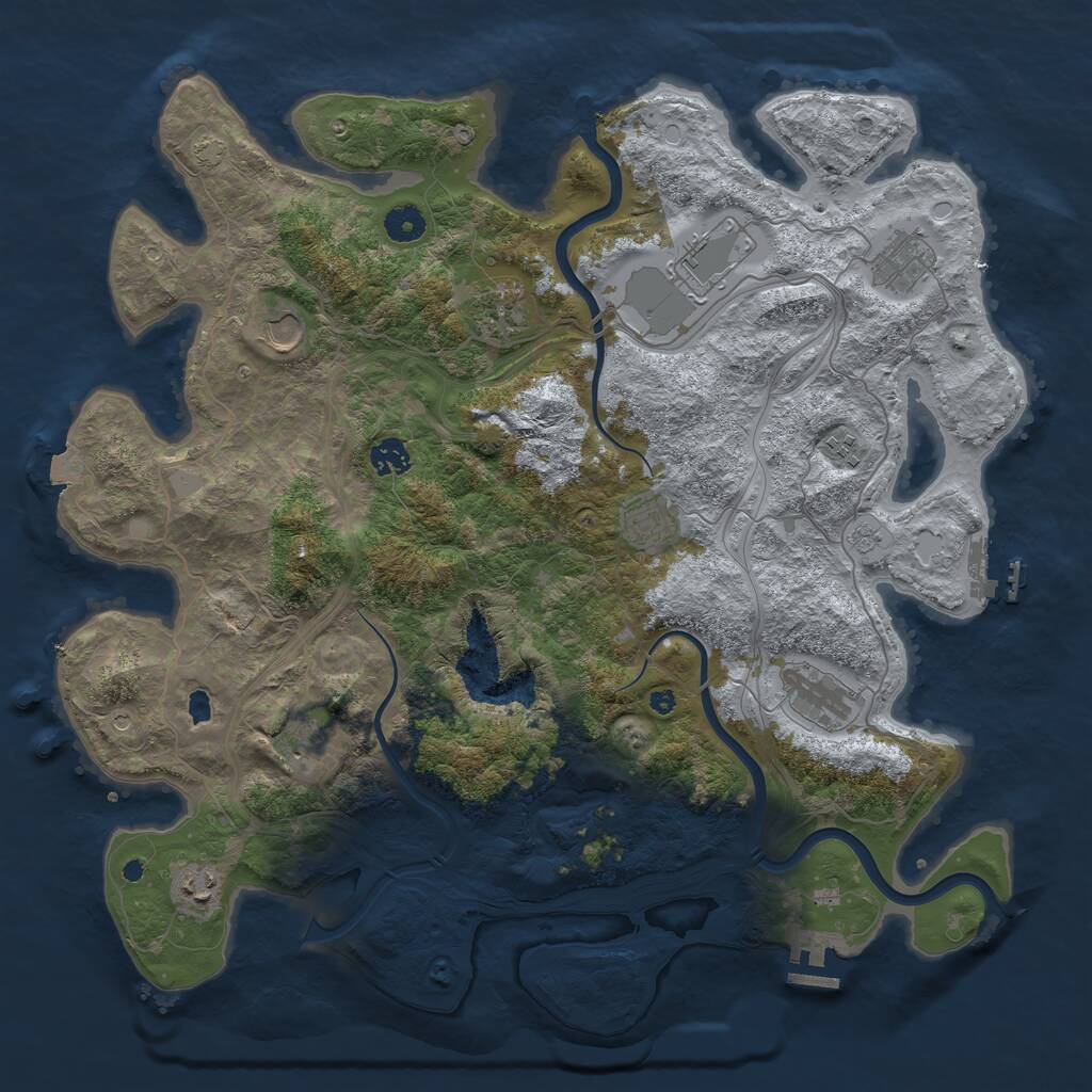 Rust Map: Procedural Map, Size: 4250, Seed: 1795503524, 16 Monuments
