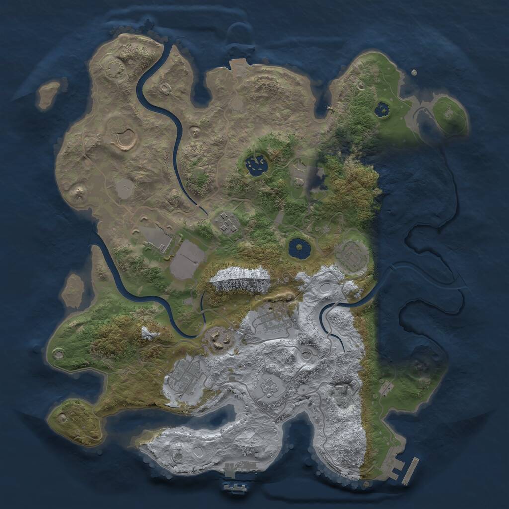 Rust Map: Procedural Map, Size: 3500, Seed: 28404, 15 Monuments