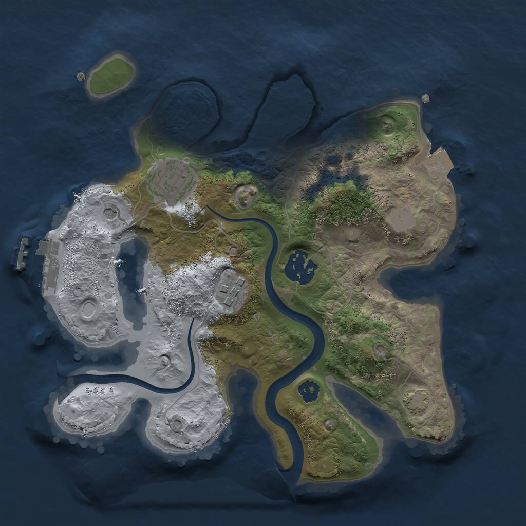 Rust Map: Procedural Map, Size: 2500, Seed: 10182000, 7 Monuments