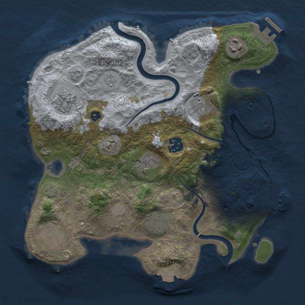 Rust Map: Procedural Map, Size: 3000, Seed: 416869522, 14 Monuments