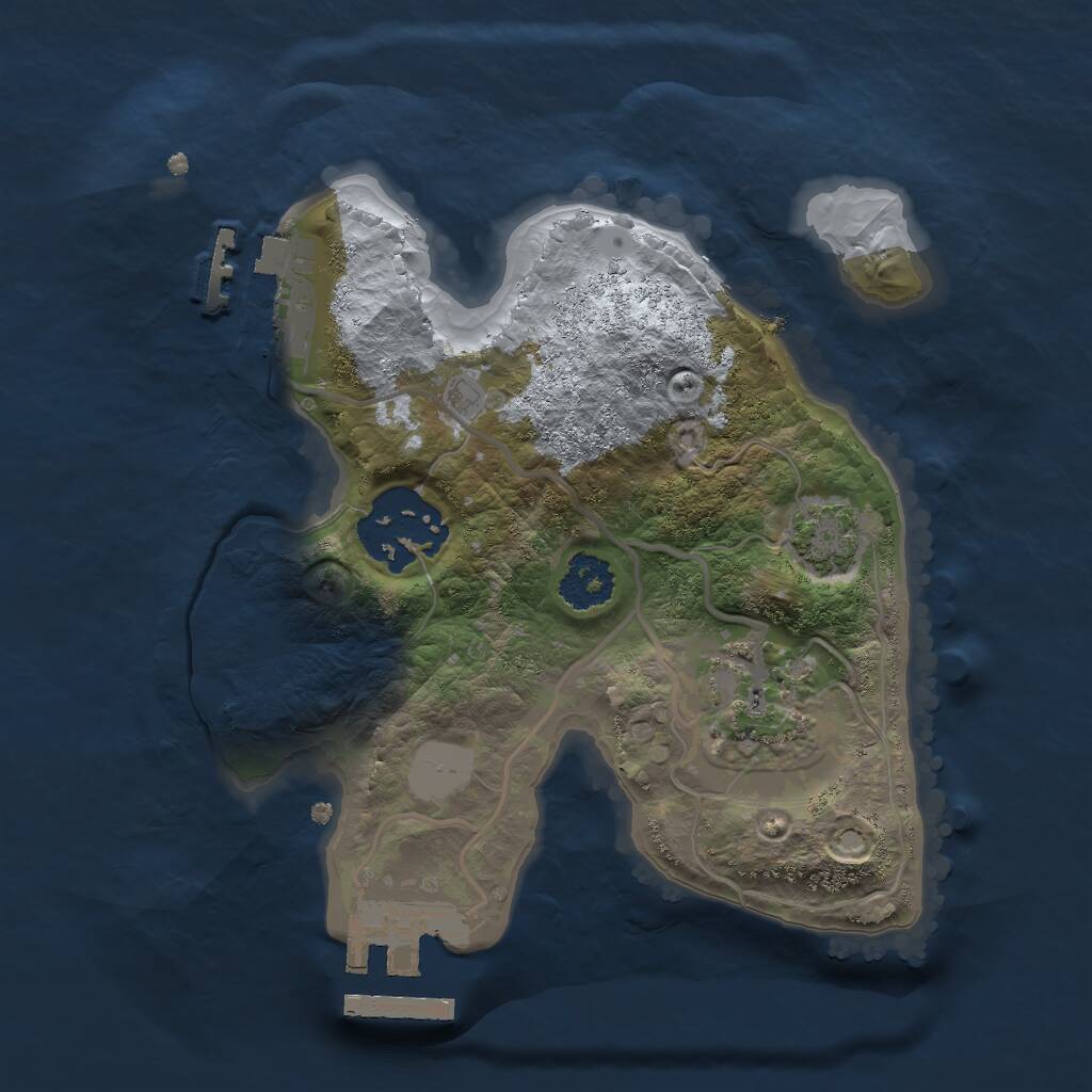 Rust Map: Procedural Map, Size: 2000, Seed: 582792722, 6 Monuments