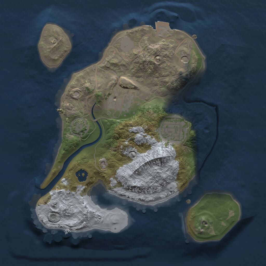 Rust Map: Procedural Map, Size: 2200, Seed: 756181126, 5 Monuments