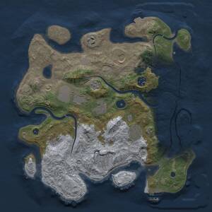 Thumbnail Rust Map: Procedural Map, Size: 3500, Seed: 239492394, 15 Monuments