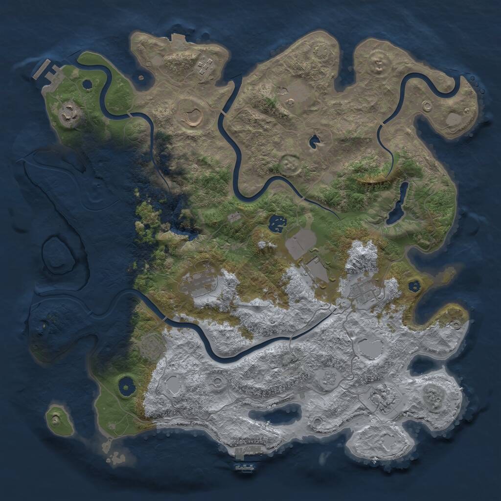 Rust Map: Procedural Map, Size: 4200, Seed: 1522894339, 16 Monuments