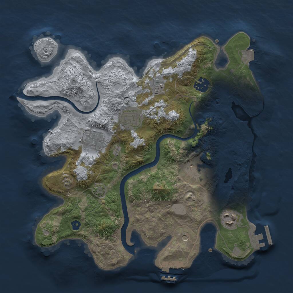 Rust Map: Procedural Map, Size: 3000, Seed: 438271, 11 Monuments