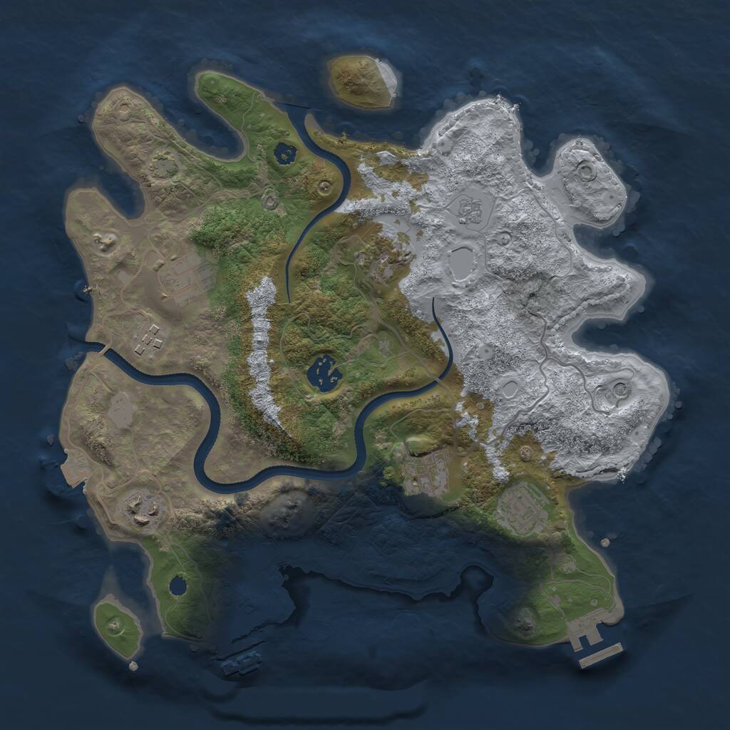Rust Map: Procedural Map, Size: 3250, Seed: 867530, 13 Monuments