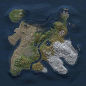 Thumbnail Rust Map: Procedural Map, Size: 2400, Seed: 422485487, 9 Monuments