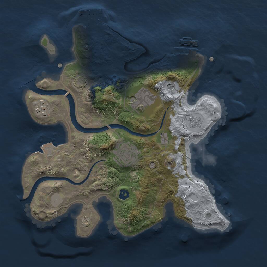Rust Map: Procedural Map, Size: 2500, Seed: 6275661, 9 Monuments