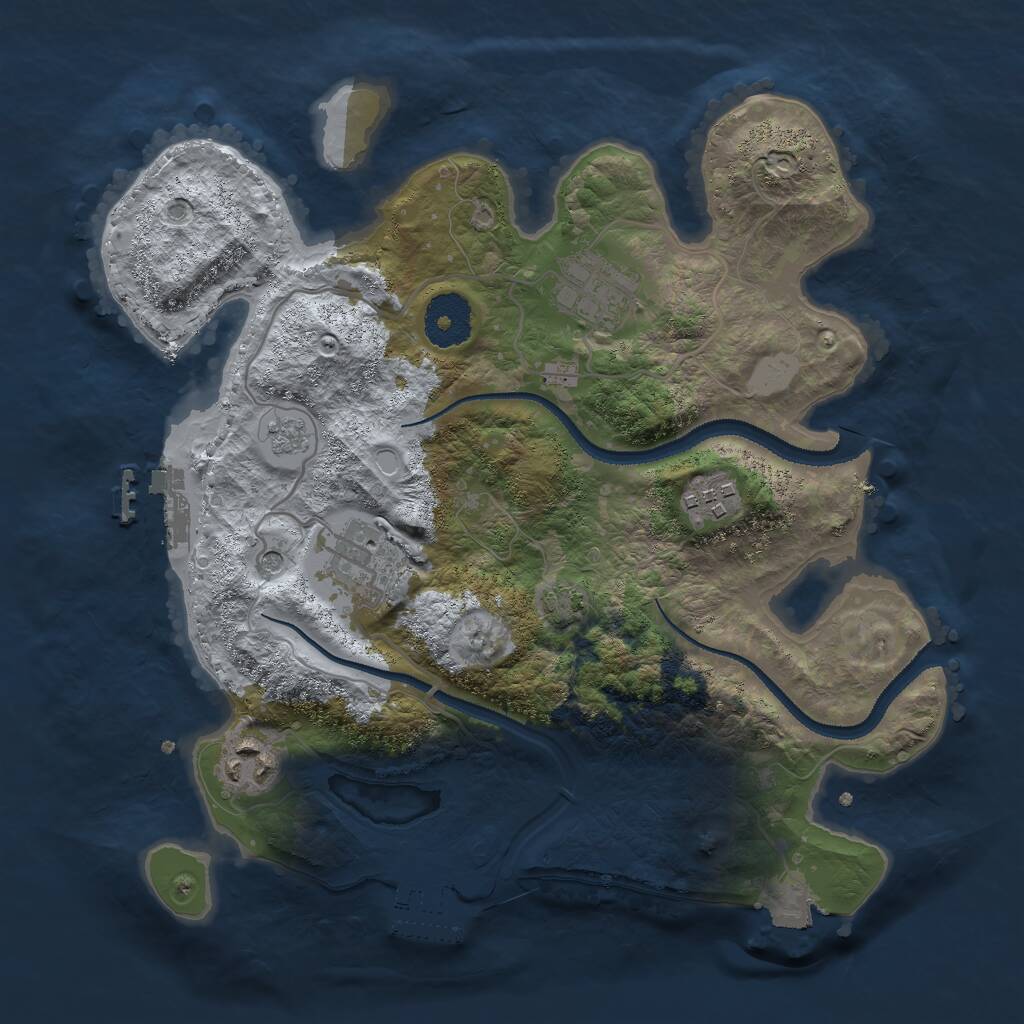 Rust Map: Procedural Map, Size: 3000, Seed: 109212350, 10 Monuments