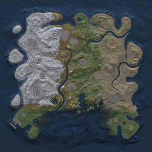 Thumbnail Rust Map: Procedural Map, Size: 3900, Seed: 1768176130, 16 Monuments