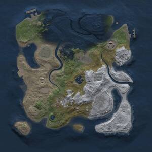 Thumbnail Rust Map: Procedural Map, Size: 3000, Seed: 2139727976, 13 Monuments