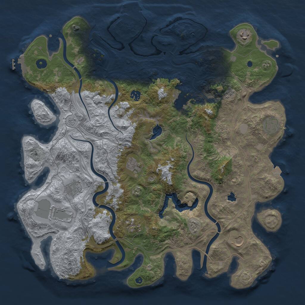 Rust Map: Procedural Map, Size: 4400, Seed: 2016108303, 16 Monuments