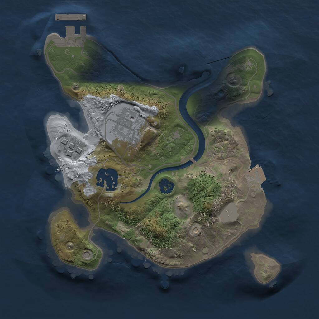 Rust Map: Procedural Map, Size: 2100, Seed: 100816564, 5 Monuments