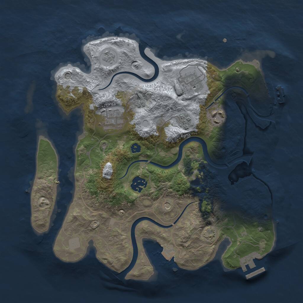 Rust Map: Procedural Map, Size: 3000, Seed: 11117, 11 Monuments