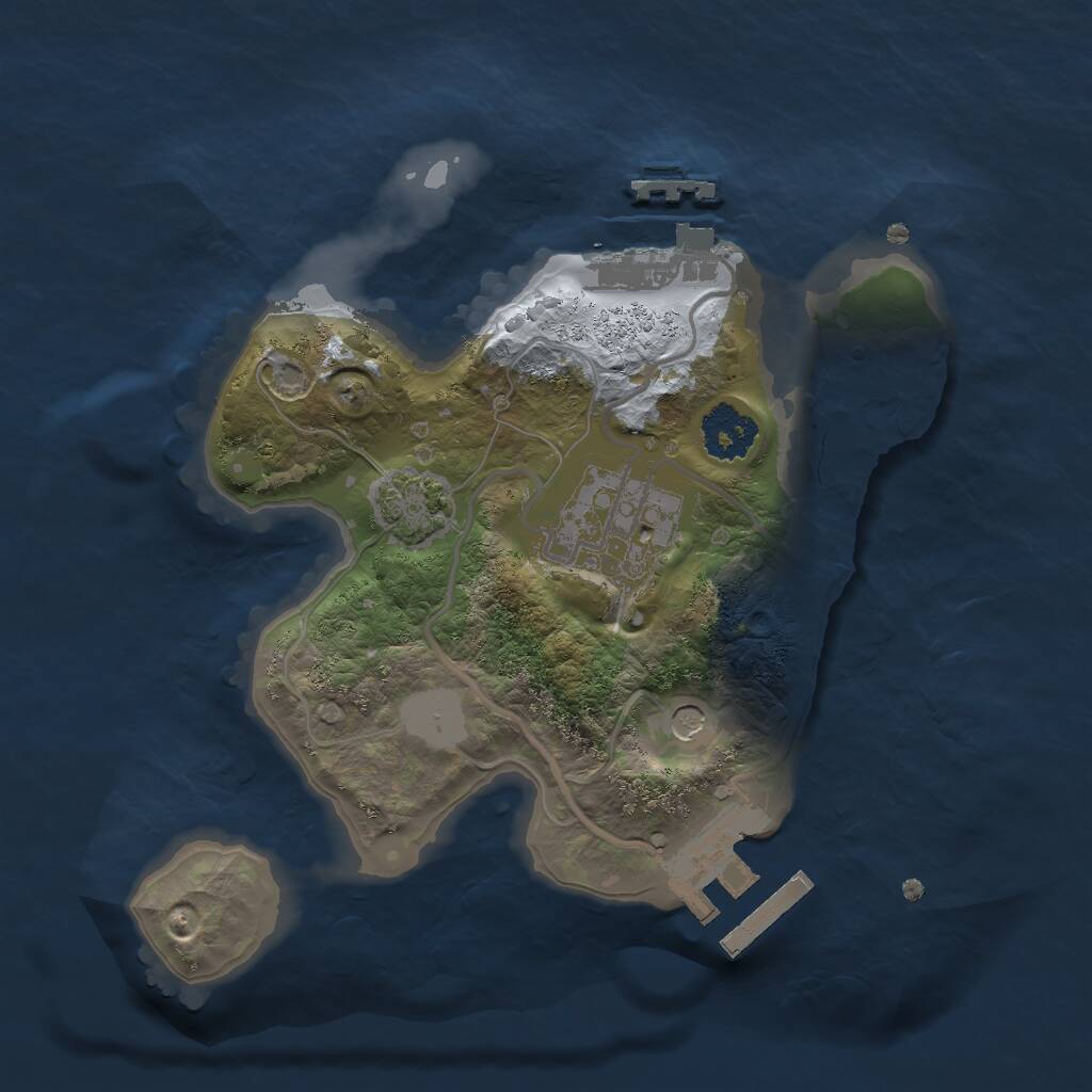 Rust Map: Procedural Map, Size: 2001, Seed: 1198335376, 6 Monuments