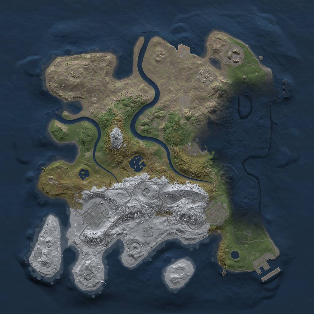 Rust Map: Procedural Map, Size: 3000, Seed: 584408205, 12 Monuments