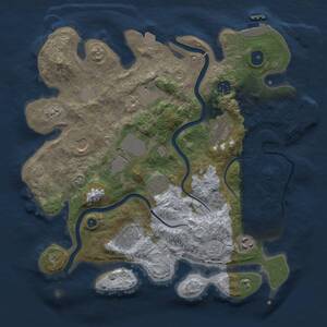 Thumbnail Rust Map: Procedural Map, Size: 3500, Seed: 230853070, 15 Monuments