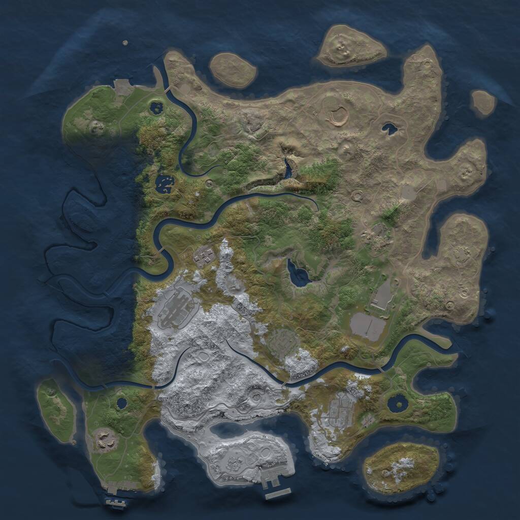 Rust Map: Procedural Map, Size: 4000, Seed: 25944, 15 Monuments